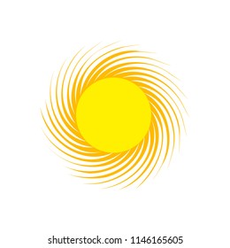 Sun design icon template. Sunlight and sunshine logo. Nature solar concept vector illustration