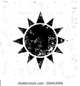 Sun design on old paper,grunge vector