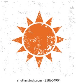 Sun design on old paper,grunge vector
