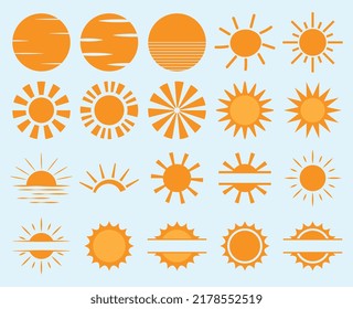 Sun designs. Celestial vector designs.