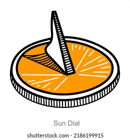 Sun Dial And Time Icon Concept