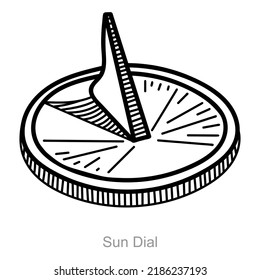 Sun Dial And Time Icon Concept