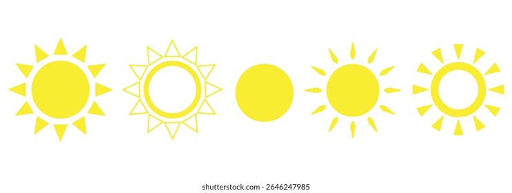 The sun different style icon set