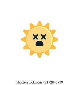 Sun Dizzy Face emoticon flat icon, vector sign, colorful pictogram isolated on white. Symbol, logo illustration. Flat style design