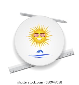 sun, dolphin and water