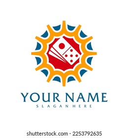 Sun Domino logo vector template, Creative Domino logo design concepts