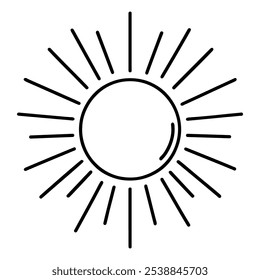 Sun. Doodle sun hand-drawn vector icon.