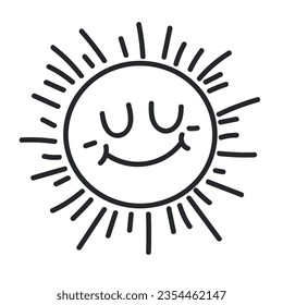 sun doodle icon isolated illustration