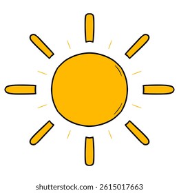 sun doodle illustration hand drawn isolated vector