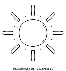 sun doodle illustration hand drawn outline vector