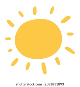 Sun doodle, illustration, simple, minimalist, hand-drawn, playful, clean, cute, aesthetic and friendly