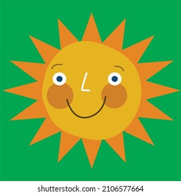 Sun doodle logo icon sign Hand drawn sketch Summer decoration concept Cute abstract game design Cartoon children's style Fashion print clothes apparel greeting invitation card cover flyer poster