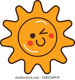 Sun doodle summer sun design element. Hand drawn cute sun symbols design.