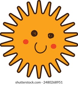 Sun doodle summer sun design element. Hand drawn cute sun symbols design.