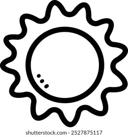 Sun doodle vector icon and illustration