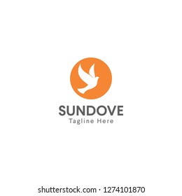 Sun and Dove logo design template