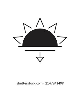 Sun down icon design isolated on white background
