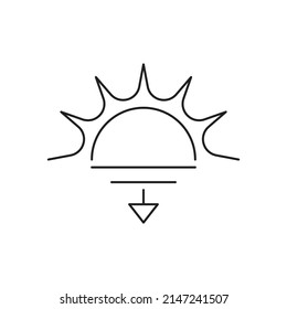 Sun down icon design isolated on white background