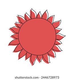 Sun Drawing on White Background