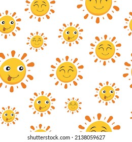 Sun drawing seamless pattern repeating texture background print design for fabrics, wallpapers etc
