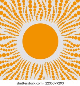 Sun. Sun drawn from circles on a white background. Abstract sun for design.