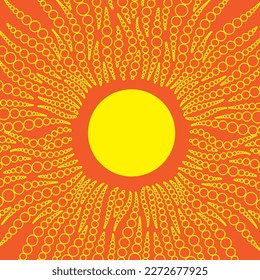 Sun. Sun drawn from circles on a white background. Abstract sun for design.