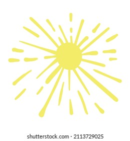 Sun drawn in doodle style