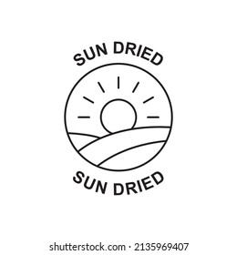 Icono de etiqueta secado de sol en icono de estilo de línea negra, estilo aislado en fondo blanco