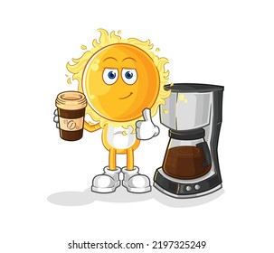 la ilustración del café para tomar el sol. vector de caracteres