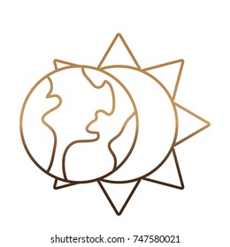 sun and earth planet icon 