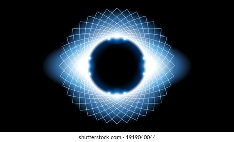 Sun Eclipse Color Fire Dark Background Vector Moon Design Style Space Science Glow Light