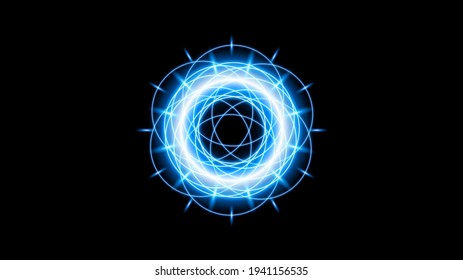 Sun Eclipse Color Fire Dark Background Vector Moon Design Style Space Science Glow Light