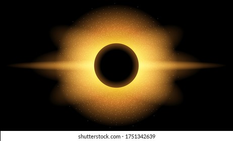 Sun Eclipse Orange Fire Background Vector