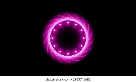 Sun Eclipse Pink Fire Dark Background Vector Moon Design Style Space Science Glow Light