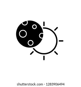 Sun eclipse silhouette icon. Clipart image isolated on white background