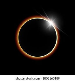 Sun eclipse vector illustration background