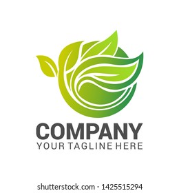 Sun eco plant image. Concept of ecology, green life, energy viable. Vector icon.EPS 10.