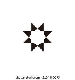 Sun, eight diamonds geometric symbol simple logo vector
