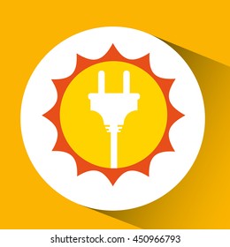 sun with electricity power icon, vector illustration