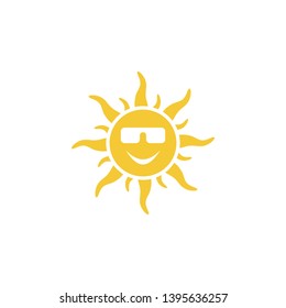 Sun, emoji icon - vector. Simple element illustration summer concept. Sun, emoji icon - vector. Summer concept vector illustration. on white background