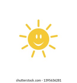 Sun, emoji icon - vector. Simple element illustration summer concept. Sun, emoji icon - vector. Summer concept vector illustration. on white background