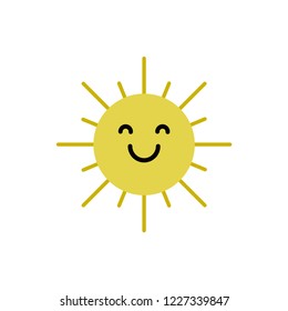 sun emoticon child cute vector illustration concept design