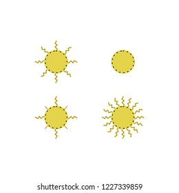 sun emoticon child cute vector illustration concept design