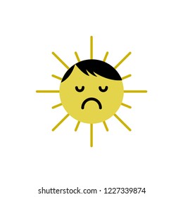 sun emoticon child cute vector illustration concept design