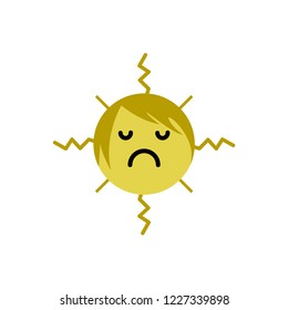 sun emoticon child cute vector illustration concept design