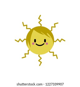 sun emoticon child cute vector illustration concept design