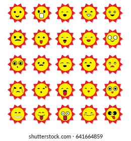 Sun emoticons vector image
