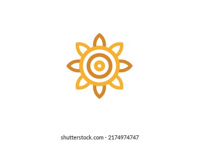 Sonnenenergie-farbiger Logo-Vektorgrafik