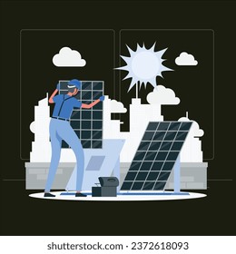 sun energy concept vector design illustration