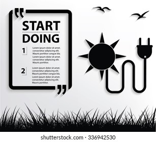 Sun energy design,Your text on clean background,vector